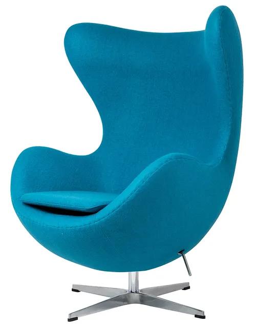 EGG CLASSIC dark turquoise.16 armchair - wool, aluminum base