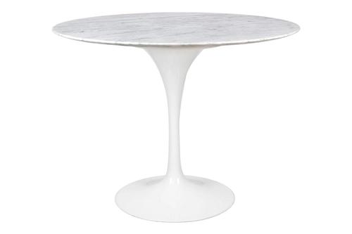 Table TULIP MARBLE 100 CARRARA white - round marble top, metal