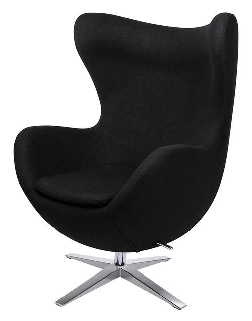 EGG WIDE armchair black.4 - wool, steel base