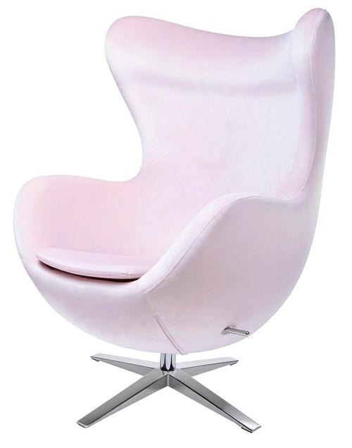 EGG WIDE VELVET armchair light pink.30 - velor, steel base