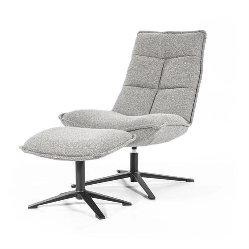 Armchair Marcus with footstool- light grey Baquer