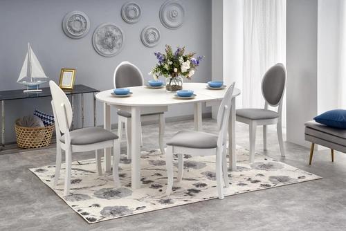 RINGO table top - white, legs - white (102-142x102x76 cm) (2pcs=1pc)