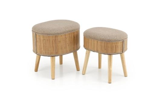 TICO set of 2 pouffes with storage function, beige (1p=1pc)