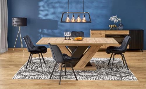 BRANDON extendable table 160-200/90 cm oak wotan/black (2pcs=1pc)