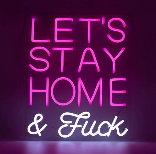 LED decoration LETS STAY HOME