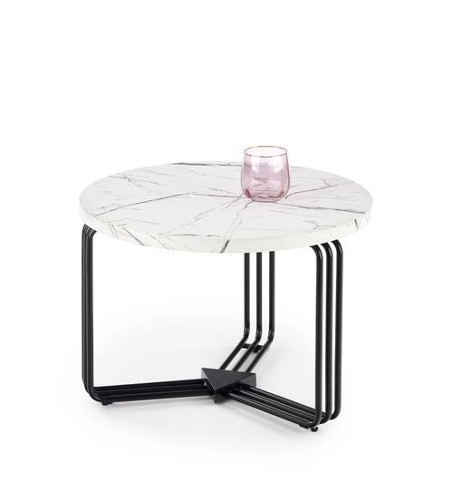 ANTICA M coffee table, top - white marble, frame - black (2 pcs = 1 pc)