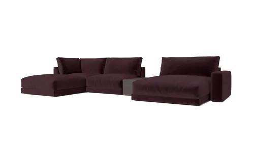 Corner sofa with table Peter Bordeaux 2