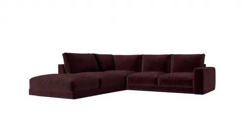 Corner sofa with pouf Peter Bordeaux