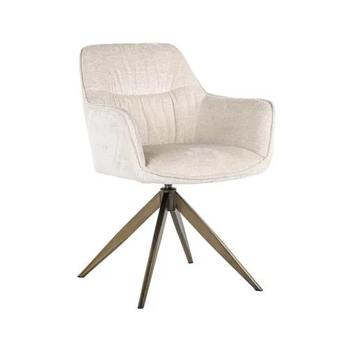 Swivel chair Aline white chenille velvet fire retardant