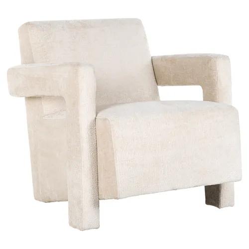 Easy chair Devanto white chenille