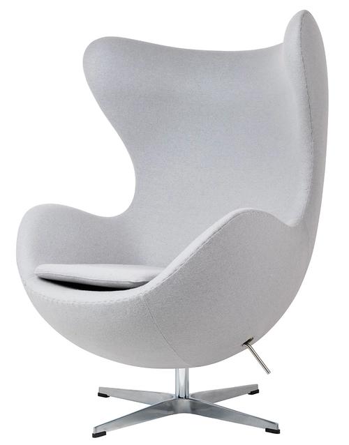 EGG CLASSIC gray armchair.18 - wool, aluminum base