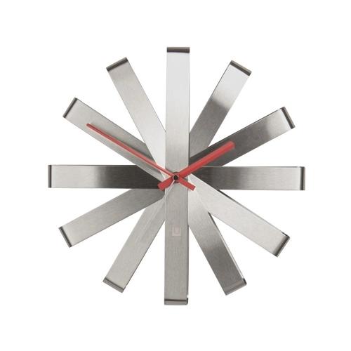UMBRA clock RIBBON - steel