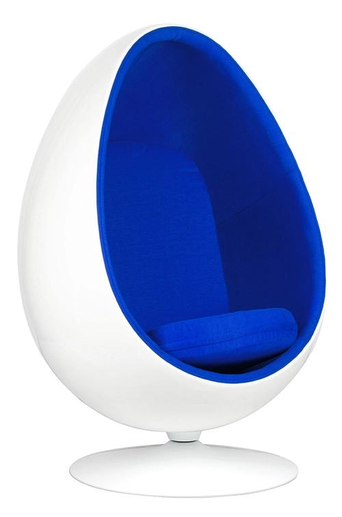 OVALIA armchair white and blue - fiberglass