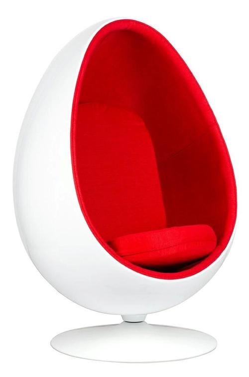 OVALIA armchair white and red - fiberglass