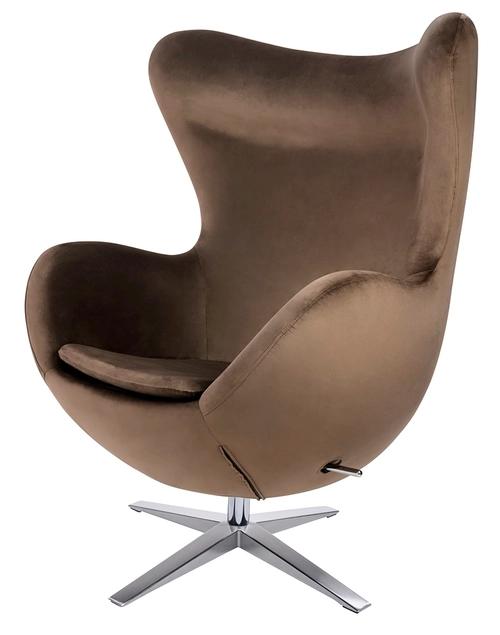 EGG WIDE VELVET armchair dark brown.81 - velor, steel base