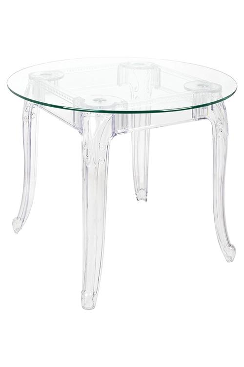 KING ROUND 90 transparent table - polycarbonate, tempered glass