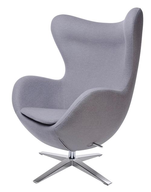 EGG WIDE armchair grey.18 - wool, steel base
