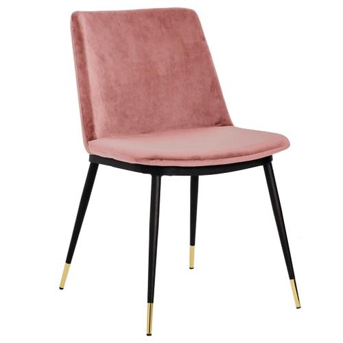 DIEGO chair dusty pink - velor, black gold base