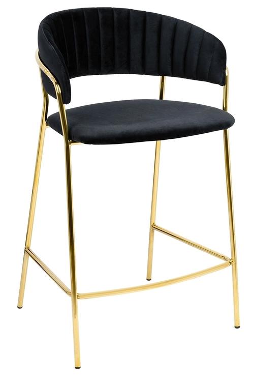 MARGO 65 black bar chair - velor, gold base