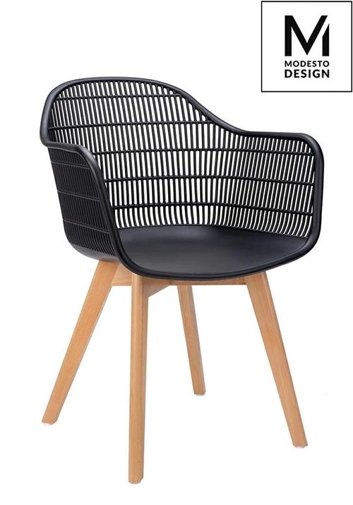 MODESTO chair BASKET ARM WOOD black - polypropylene, ash legs