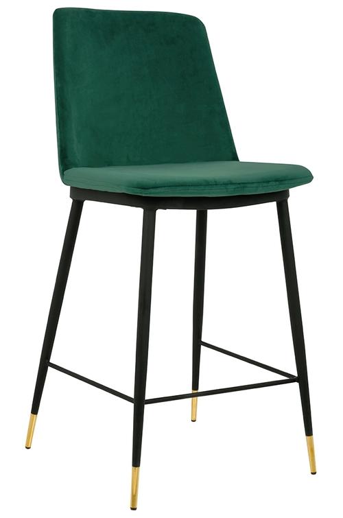 DIEGO 65 green bar chair - velor, black gold base