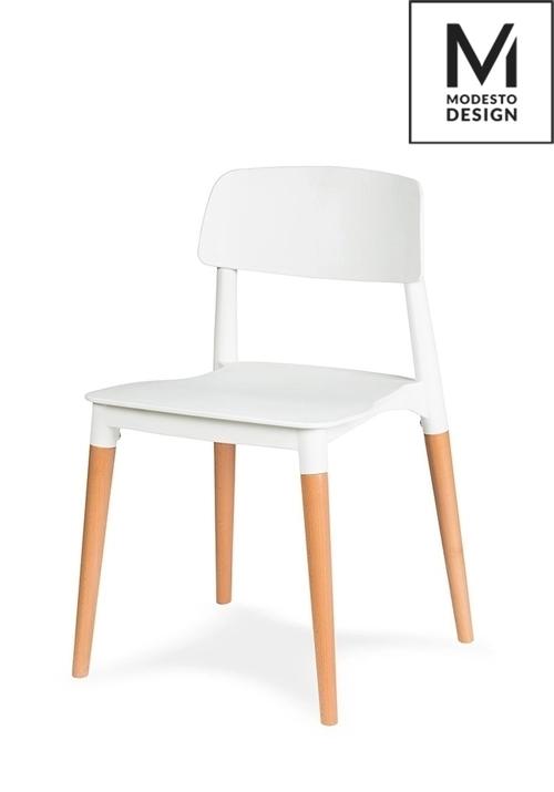 MODESTO white ECCO chair - polypropylene, beech base
