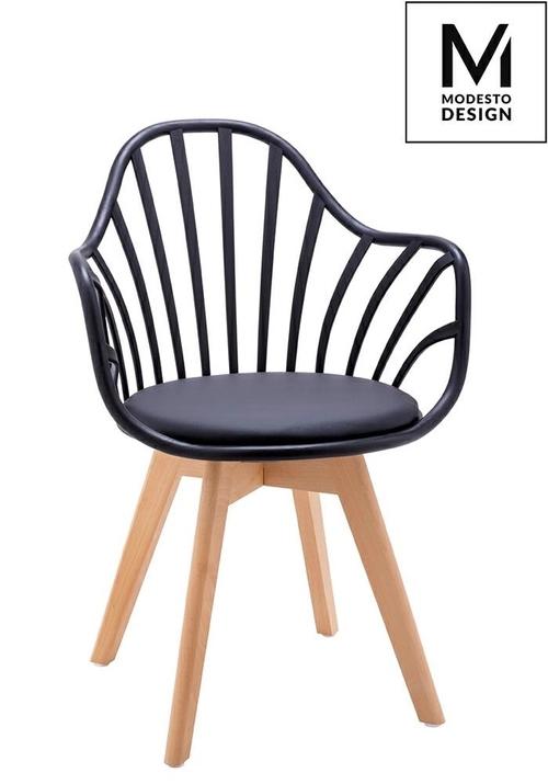 MODESTO chair ALBERT ARM black - polypropylene, eco-leather, beech wood