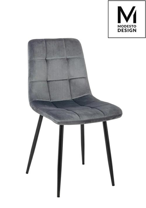 MODESTO chair CARLO dark gray - velor, metal