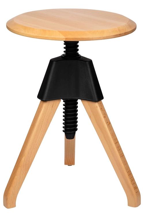 JERRY black stool - polypropylene, wood