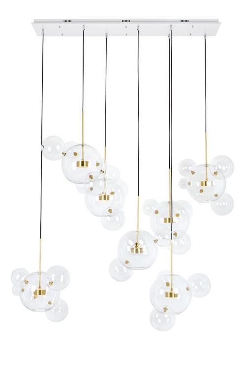 Hanging lamp CAPRI LINE 7 gold - 420 LED, aluminum, glass