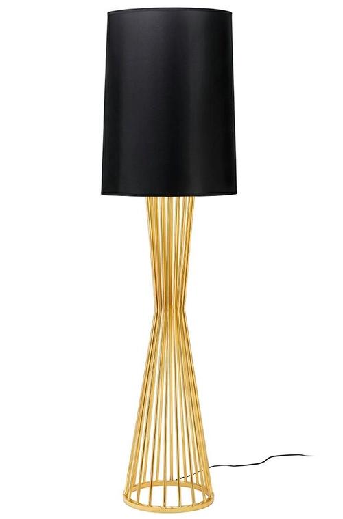 HOLMES gold floor lamp with a black shade - metal