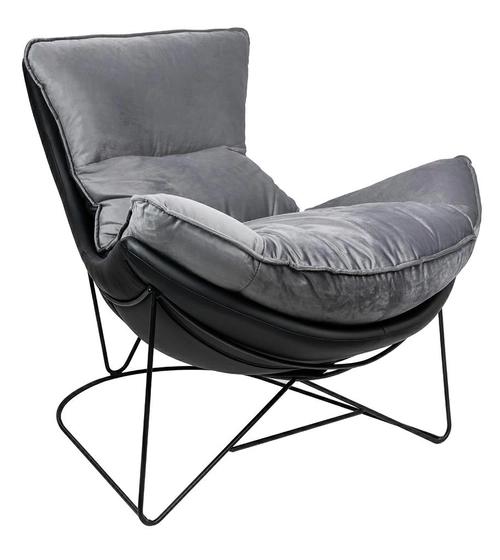 OTILIA STAND VELVET armchair dark gray velor