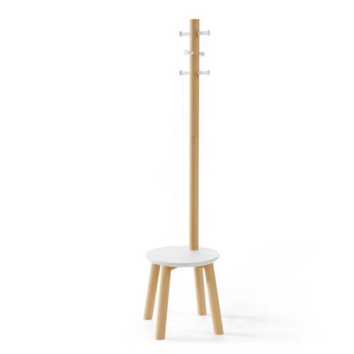 UMBRA stool and clothes rack PILLAR white / natural