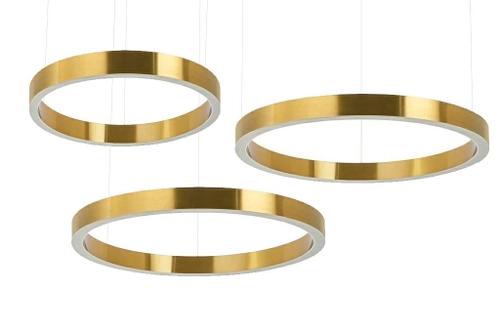 Hanging lamp RING 60 + 80 + 80 gold on one soffit
