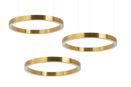 Hanging lamp RING 60 + 60 + 60 gold on one soffit