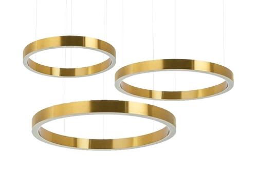 Hanging lamp RING 40 + 60 + 80 gold on one soffit