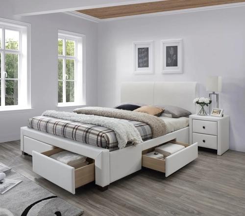 MODENA 2 upholstered bed with drawers white (6p=1pc)