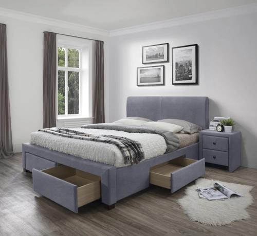 MODENA 3 bed with drawers gray velvet (6pcs=1pc)