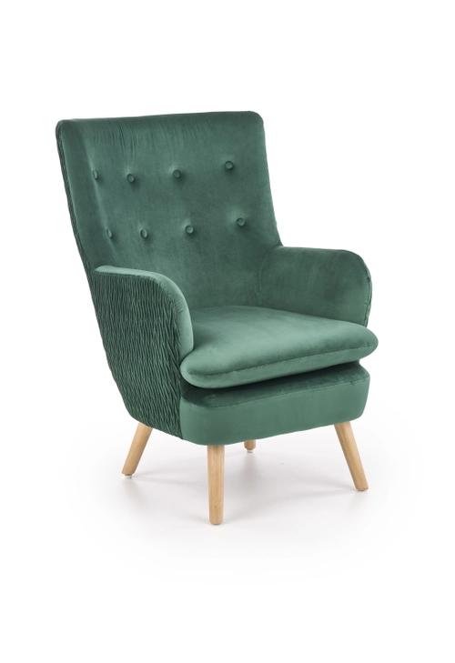 RAVEL lounge chair dark green / natural