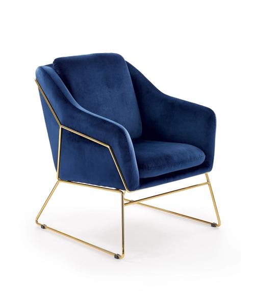 SOFT 3 leisure armchair gold frame, navy blue (1p=1pc)