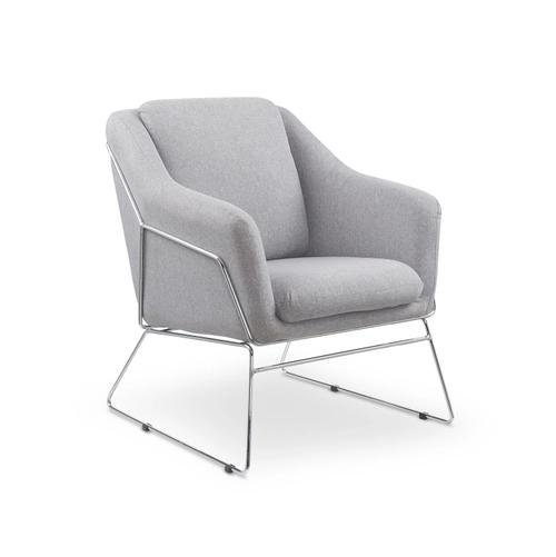 SOFT leisure armchair with chrome frame, light gray (1p=1pc)