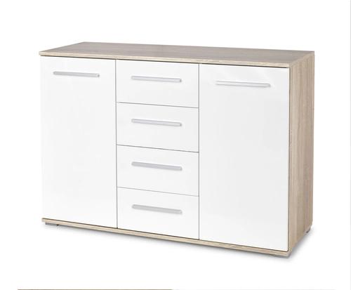 LIMA KM-4 chest of drawers sonoma oak / white (2pcs=1pc)