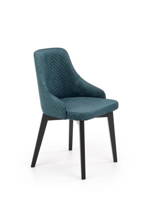 TOLEDO 3 chair black / tap. quilted velvet Karo 4 - MONOLITH 37 (dark green) (1p=1pc)