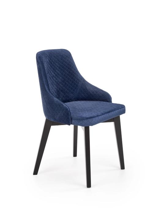 TOLEDO 3 chair black / tap. quilted velvet Karo 4 - MONOLITH 77 (navy blue) (1p=1pc)