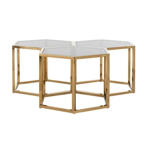 RICHMOND coffee table PENTA - gold - stainless steel, glass
