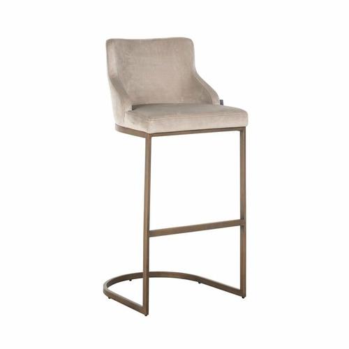 RICHMOND bar chair BOLTON 76 khaki - velor, gold base