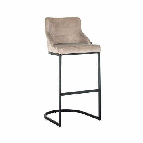RICHMOND bar chair BOLTON 76 khaki - velor, black base