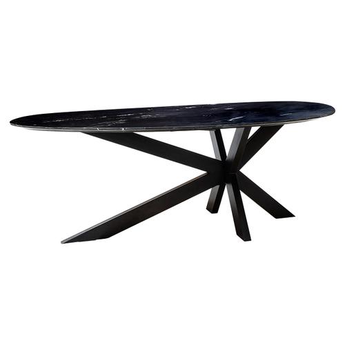 Trocadero black marble dining table