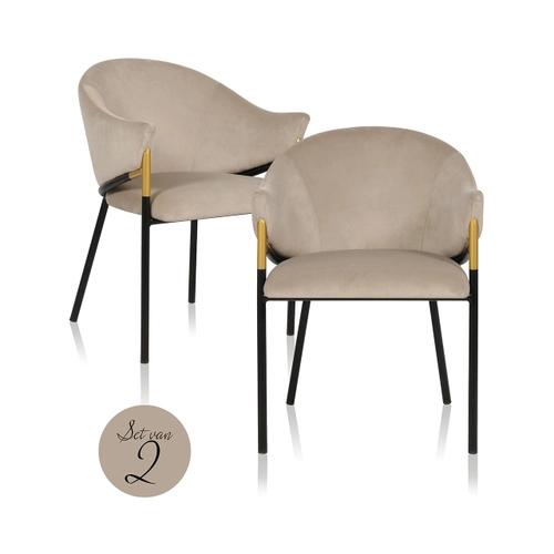 Chair Jocasta khaki velvet (set of 2) (Quartz Khaki 903)