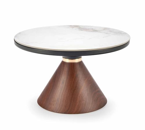 GENESIS coffee table white marble / walnut / gold